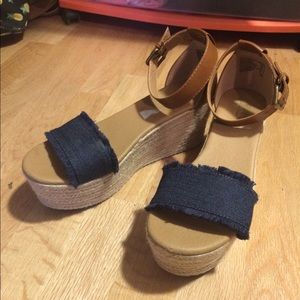 Denim wedges